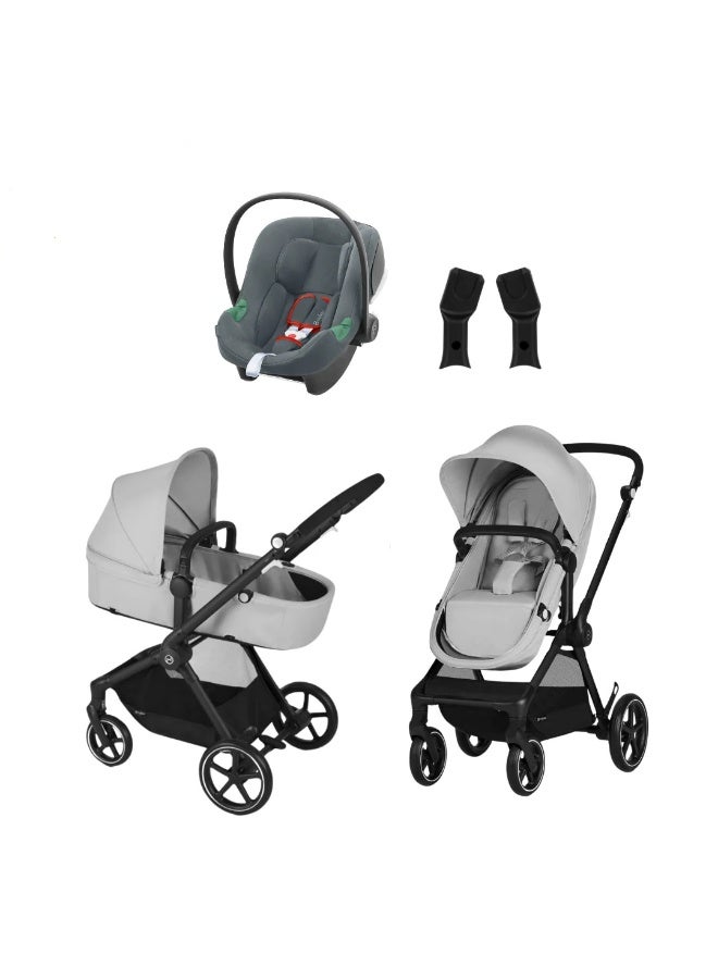 Cybex - EOS Travel System Lava Grey (Frame Black) - Aton B2 Stone Grey - Image 1