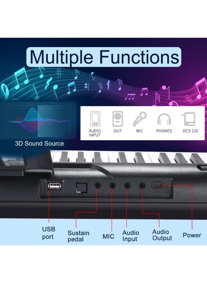 والالا 88 مفتاح بيانو رقمي، بيانو لوحة مفاتيح إلكترونية شبه مرجحة مع حامل موسيقى، مزود بمصدر طاقة، دواسة إمداد، حامل، حامل، بلوتوث، ميدي، للمبتدئين المحترفين في المنزل، على المسرح - Image 2