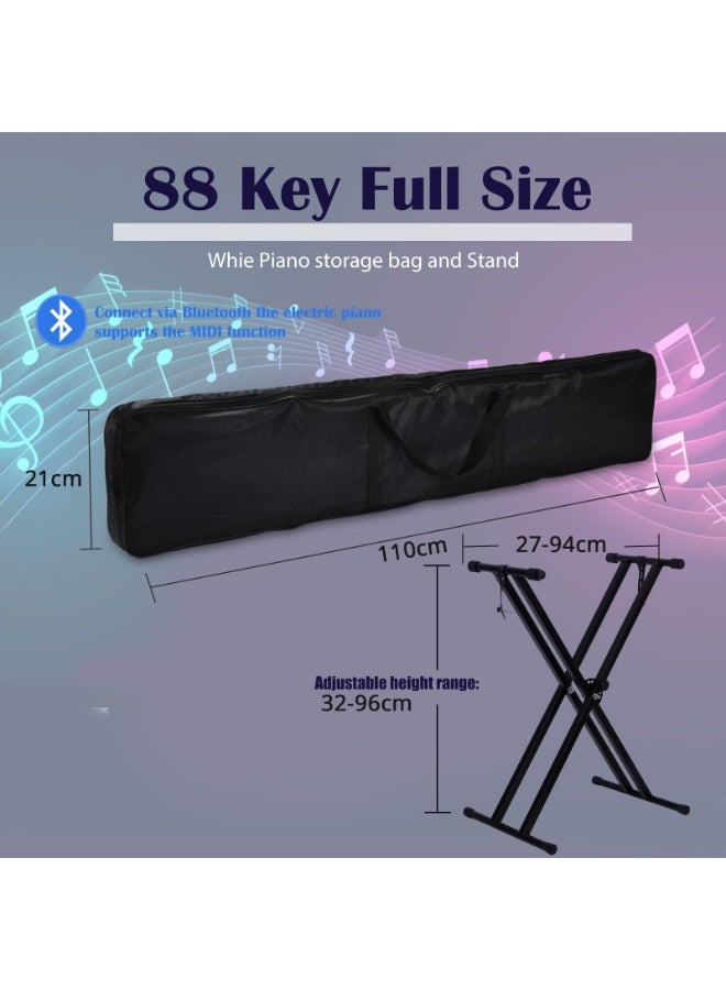 والالا 88 مفتاح بيانو رقمي، بيانو لوحة مفاتيح إلكترونية شبه مرجحة مع حامل موسيقى، مزود بمصدر طاقة، دواسة إمداد، حامل، حامل، بلوتوث، ميدي، للمبتدئين المحترفين في المنزل، على المسرح - Image 5