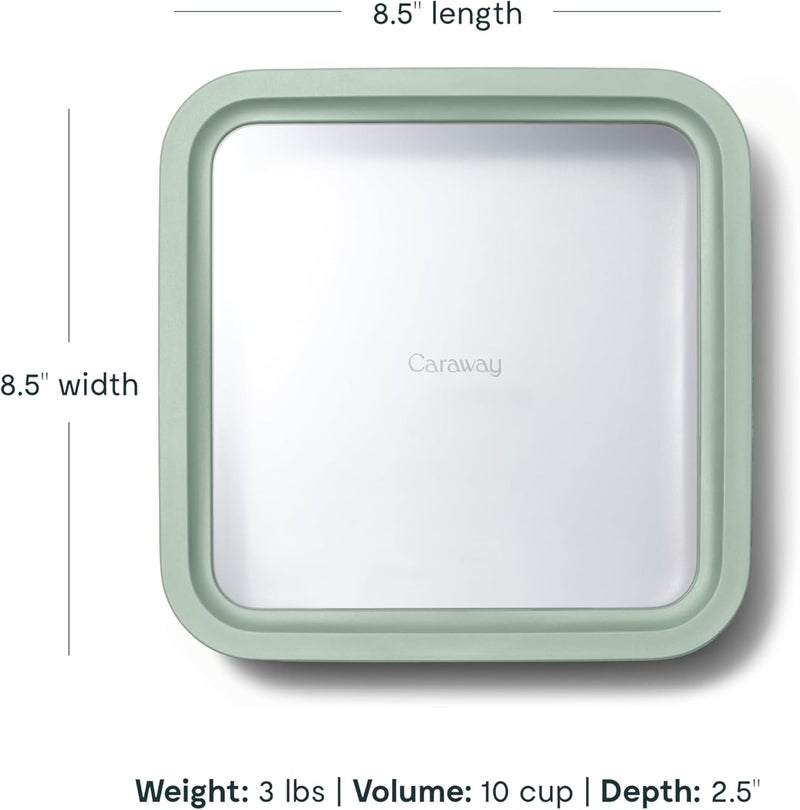 CARAWAY Glass Food Container, 10 Cups, Ceramic Coated Food Container, Easy Storage, Non-Toxic, Non-stick Lunch Box with Glass Lids.Safe - Image 3