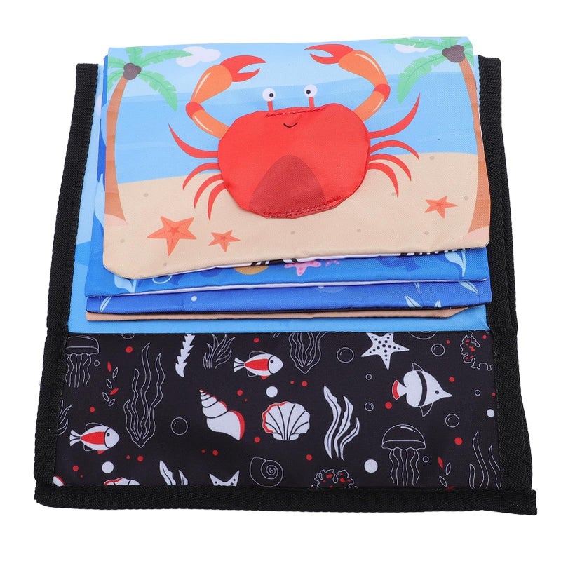 High Contrast Ocean Animal Cloth Book Toy For Visual Stimulation Tummy Time Educational Baby Mirror Cognitive Development Polyester Fiber Material - Image 4