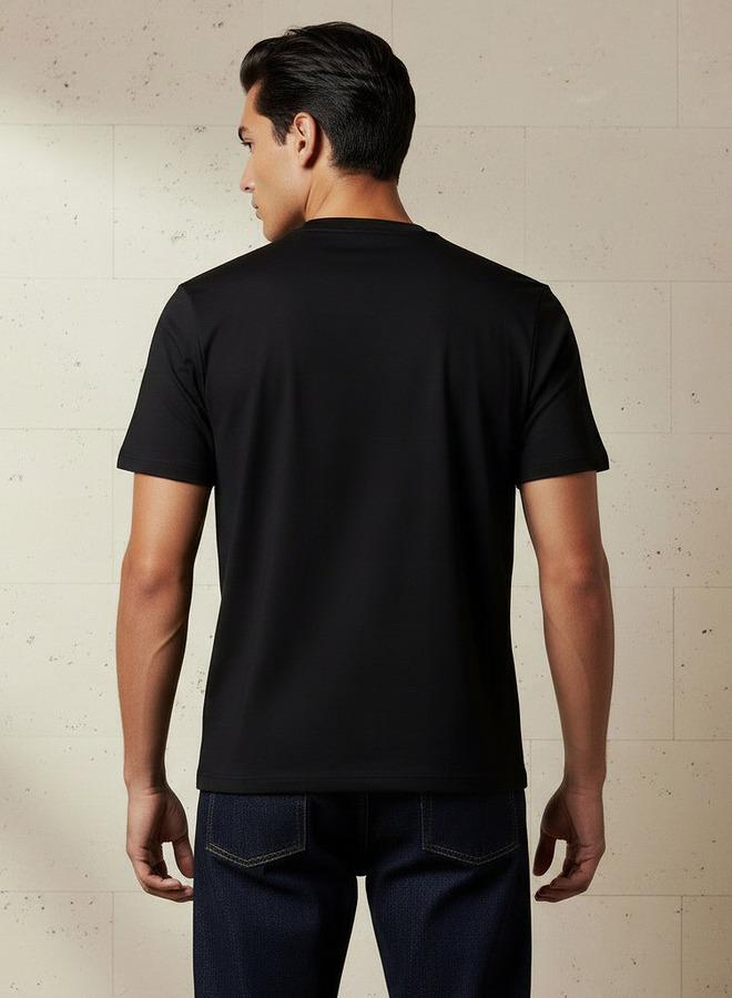 Emperor Men Regular Fit Crew Neck Short Sleeve Badge Accent T-shirt - Image 3