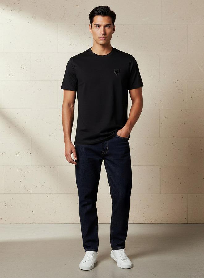 Emperor Men Regular Fit Crew Neck Short Sleeve Badge Accent T-shirt - Image 2