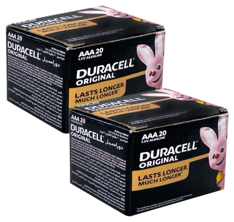 Duracell Pack of 2 Boxes Original AAA 1.5V Alkaline Battery - Image 1