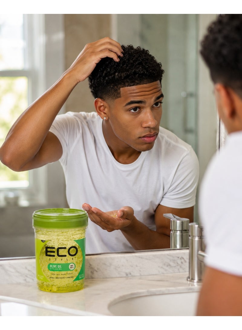 Eco Style Olive Oil Hair Gel 32 fl oz, Alcohol Free Maximum Hold Styling Gel for Edges, Braids, Ponytails & Curly Hair, 946ml - Image 4