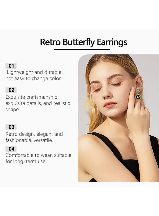 HOEXE Retro Butterfly Earrings Fashion Personality Charm Niche Design Lightweight Decorative Simple Earrings - Image 3