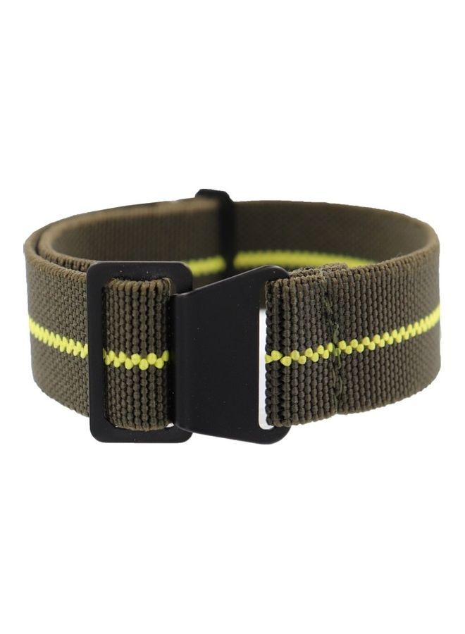 NIBEMINENT 20mm Men Replacement Universal Nylon Braided Watchband Wrist Watch Strap Band 27.5x2x0.3cm Green Yellow# - Image 1