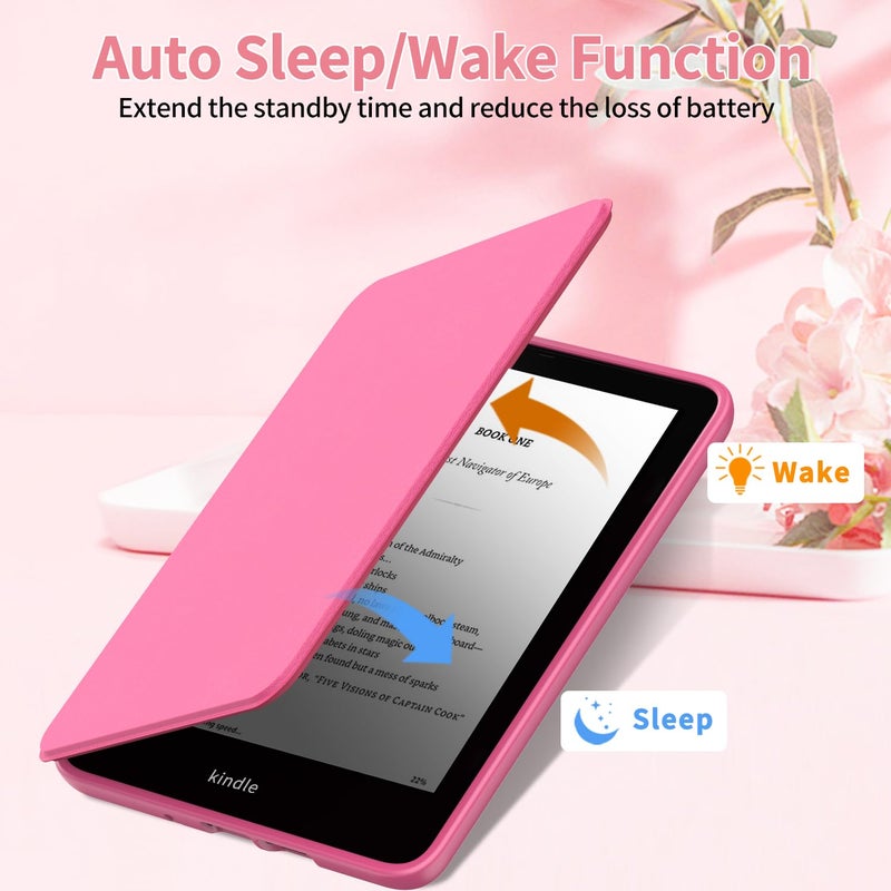 Sanyetral Protective Case with Magnetic TPU Back and Auto Wake/Sleep Function, Not for Nokia TCL Remarkable -Raspberry - Image 4