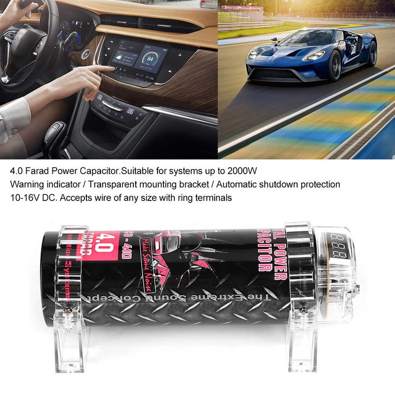 Generic aqxreight - Power Capacitor, 4 Farad Car Power audio Amplifier Capacitor, LED Voltage Display Power  - Image 2