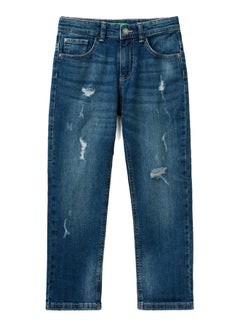 Benetton Slim Fit Jeans With Tears  - Image 3