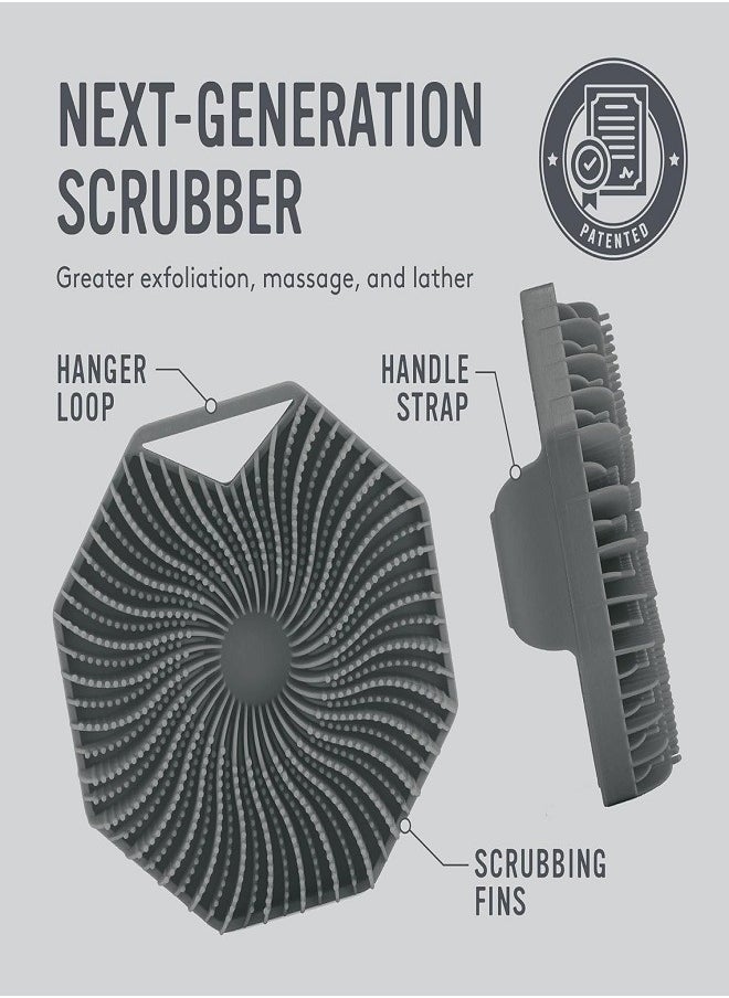 Generic - Antimicrobial Silicone Body Scrubber, Exfoliating Body Scrubber for Sensitive Skin, Eco Friendly Shower Scrubber for Body, Silicone Body Brush for Showering, Lathers Well, Charcoal - Image 1