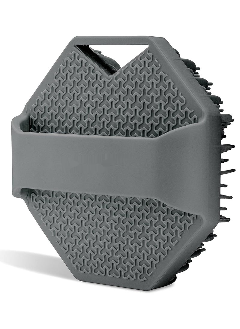Generic - Antimicrobial Silicone Body Scrubber, Exfoliating Body Scrubber for Sensitive Skin, Eco Friendly Shower Scrubber for Body, Silicone Body Brush for Showering, Lathers Well, Charcoal - Image 1
