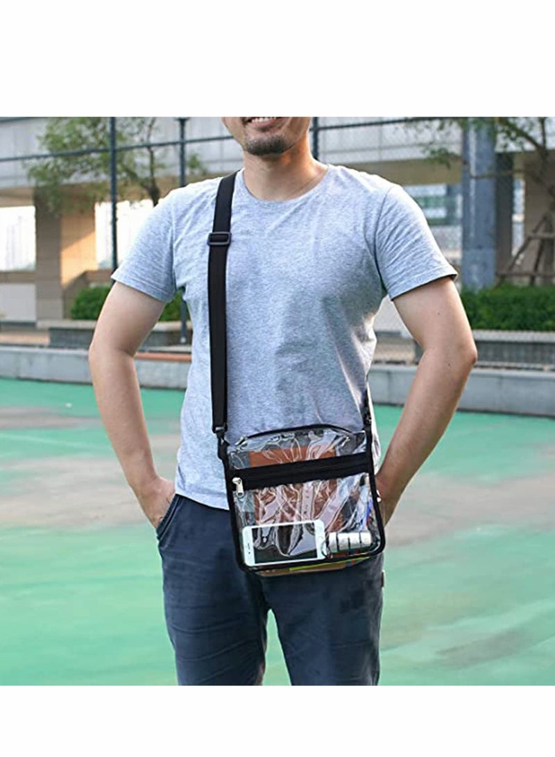 SOLARAE Clear Crossbody Purse Bag - Stadium Approved, Gym Clear Shoulder Tote Bag with Front Pocket and Adjustable Strap for Women and Men, Body Shoulder Bag for Work & Business Travel - Image 2