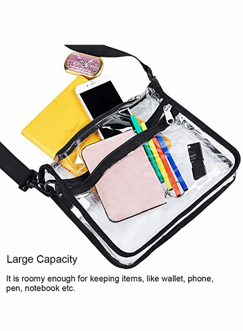 SOLARAE Clear Crossbody Purse Bag - Stadium Approved, Gym Clear Shoulder Tote Bag with Front Pocket and Adjustable Strap for Women and Men, Body Shoulder Bag for Work & Business Travel - Image 4