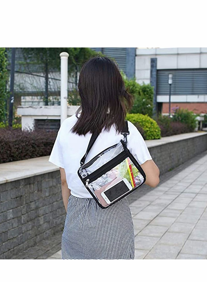 SOLARAE Clear Crossbody Purse Bag - Stadium Approved, Gym Clear Shoulder Tote Bag with Front Pocket and Adjustable Strap for Women and Men, Body Shoulder Bag for Work & Business Travel - Image 3