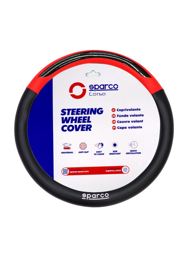Sparco Steering Wheel Cover, Black/Red ,TPU logo - Image 1