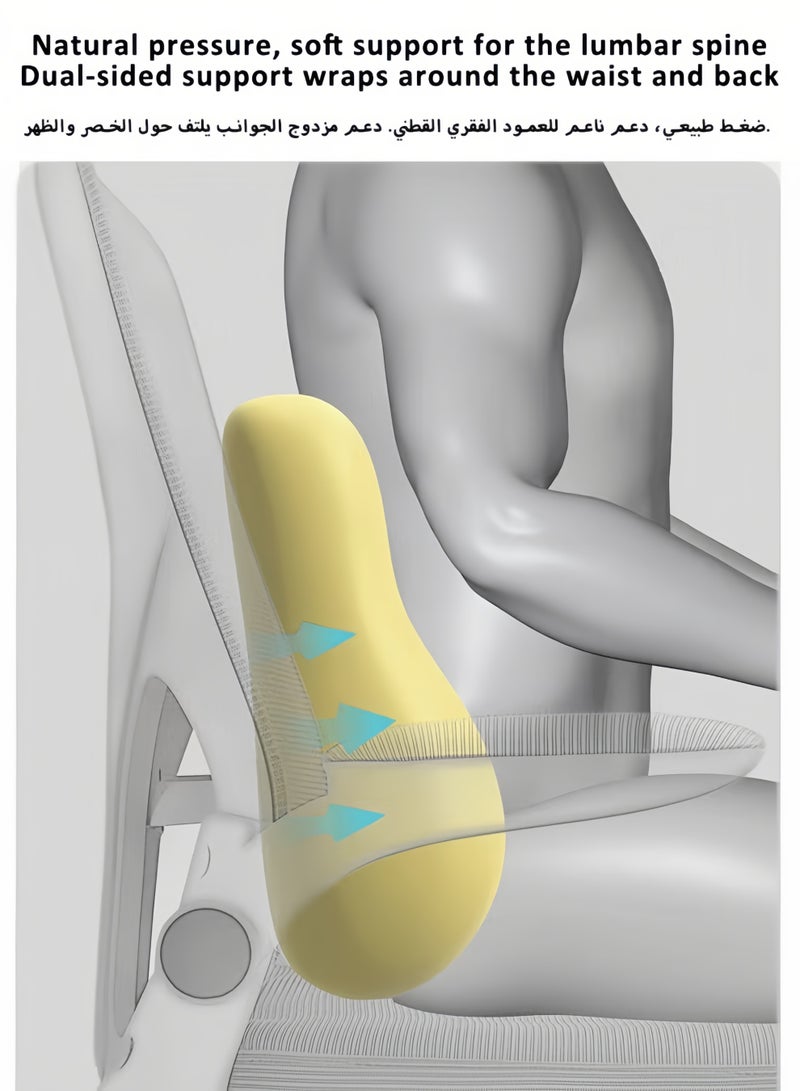 MLADEN Lumbar Support Pillow for Office Chair Pressure Relief Sciatica & Tailbone Pain Relief ack Cushion for Long Sitting for Office Chair Car Plane (Grey) - Image 3