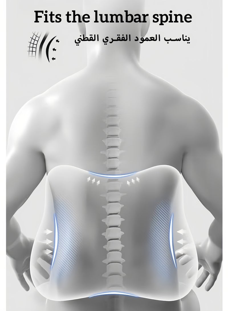 MLADEN Lumbar Support Pillow for Office Chair Pressure Relief Sciatica & Tailbone Pain Relief ack Cushion for Long Sitting for Office Chair Car Plane (Grey) - Image 4