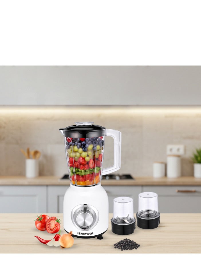 Starget Electric Blender 750W, 1.6L Anti Breakable Jar + 2 Mills, 2 Speeds + Turbo Speed, Stainless Steel Blades - Image 4