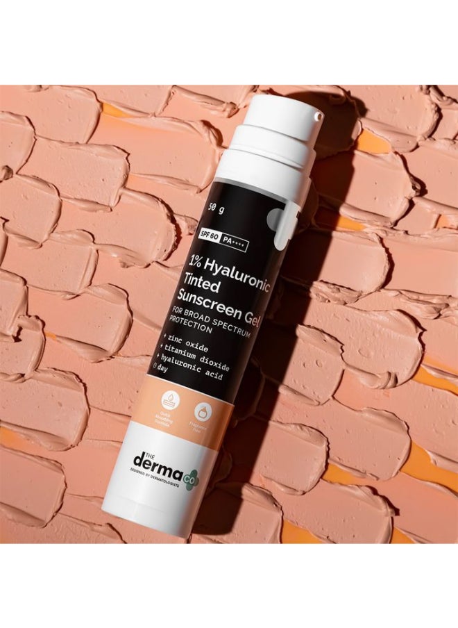 THE derma Co - The Derma Co 1% Hyaluronic Tinted Sunscreen Gel for Broad Spectrum Protection - 50g - Image 1