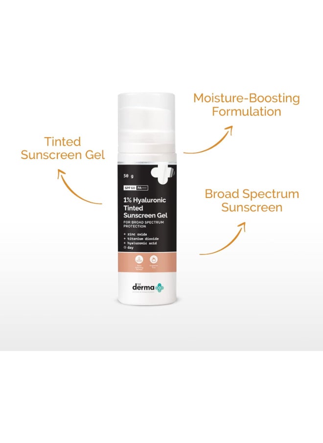 THE derma Co جل الحماية من أشعة الشمس الملون من شركة Derma Co 1% Hyaluronic لحماية واسعة النطاق - 50 جرام  - Image 3