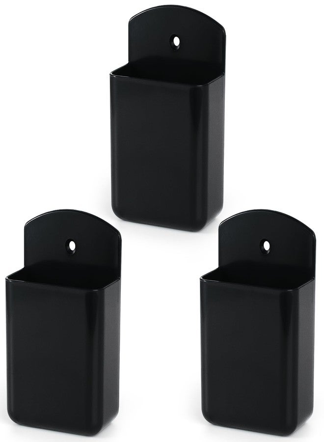 VACONICO 3 Pcs Wall Remote Control Holders, TV Controller Holder - Self Adhesive Marker Holder Wall Mount Pen Holders Storage Organizer for Home Office School(Black) - Image 1