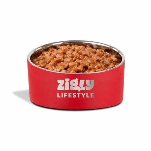 Zigly Lifestyle Cat Feeding Bowl – Food and Water Bowl for Cats | Anti Skid Base | Double Walled Cat Bowl - (Red, 250ml) - Image 3