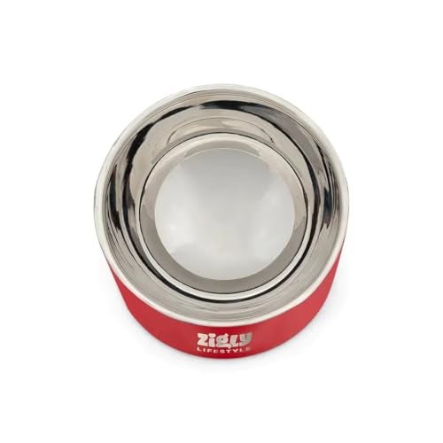 Zigly Lifestyle Cat Feeding Bowl – Food and Water Bowl for Cats | Anti Skid Base | Double Walled Cat Bowl - (Red, 250ml) - Image 4