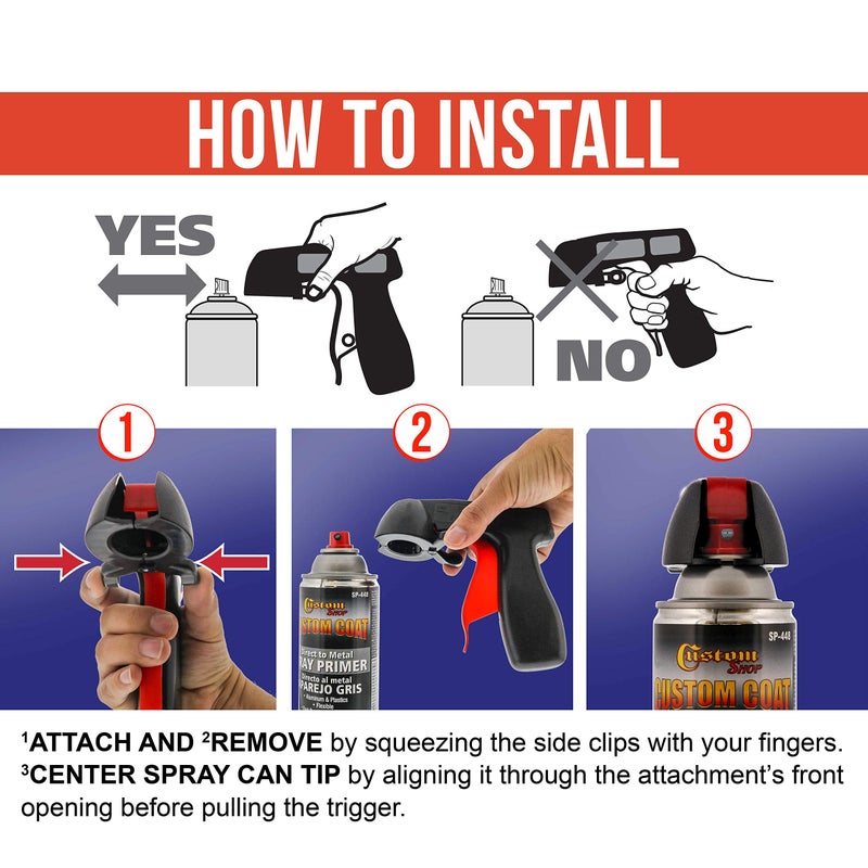 TCP Global Instant Aerosol Trigger Handle (Pack of 2), Instantly Converts Spray Cans into Spray Guns - Full Hand Grip, Reusable, Easy to Clip-On & Off - Universal Fit, Use on Spray Paint, Adhesives, Lubricants - Image 4