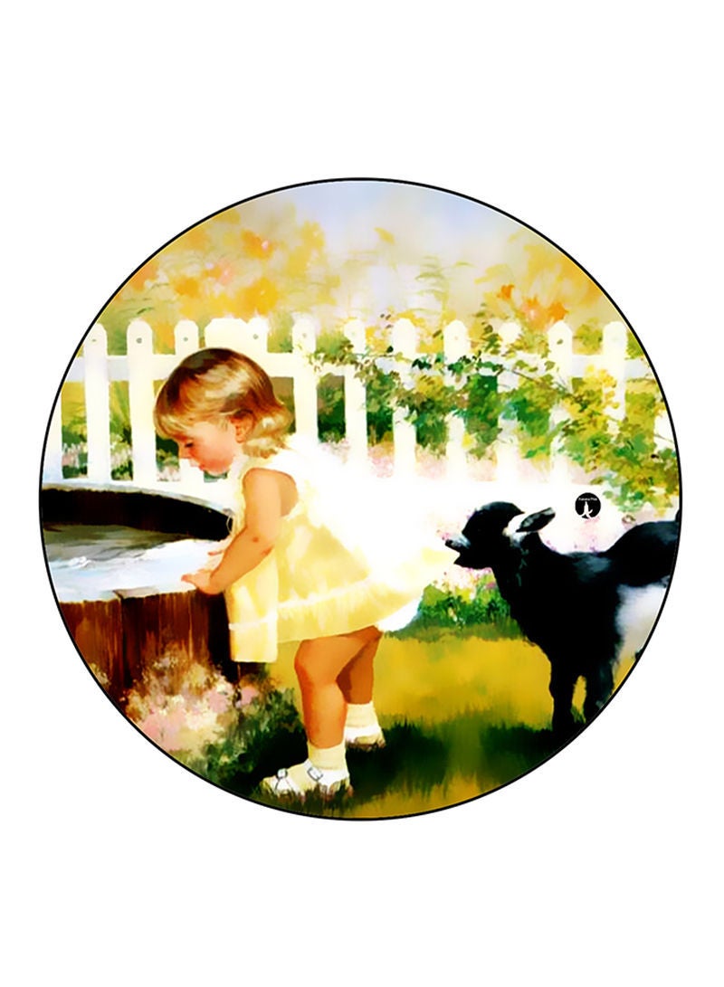 Girl Printed Mouse Pad  Multicolour