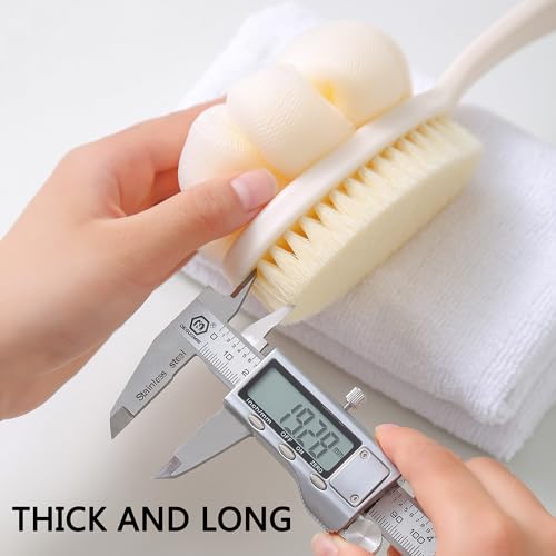 Arswin Shower Body Brush,Soft Bristles And Large Pumpkin Loofah With Curved 16" Long Anti-Slip Handle, Back Scrubber Bath Mesh Sponge For Skin Exfoliating,Massage For Wet Or Dry, Unisex(Grey) - Image 5