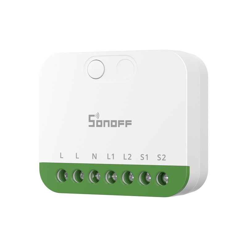 SONOFF MINI Duo (Matter Over WiFi) 2 - Channel WiFi Smart Switch, Matter - Enabled, 16A Total Load, Compact for Standard Boxes, Remote & Automated Control - Image 1