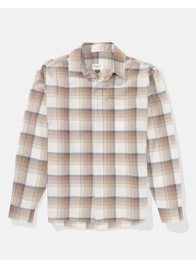 American Eagle Check Detailed Regular Fit Oxford Shirt