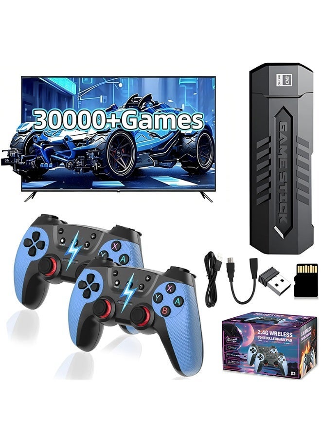 X2 Blue Retro Gaming Stick with 64GB 30000+ Games,TV/PC Handheld Video Game Console,Gift - Image 1