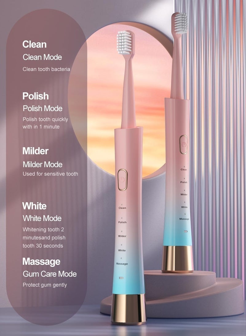 general Upgrade Sonic Electric Toothbrush for Adults, 8 Replacement Brush Heads, Rechargeable Electric Toothbrush with 2-Minutes Timer IPX7 Water-Proof, for Indoor and Outdoor - Image 2
