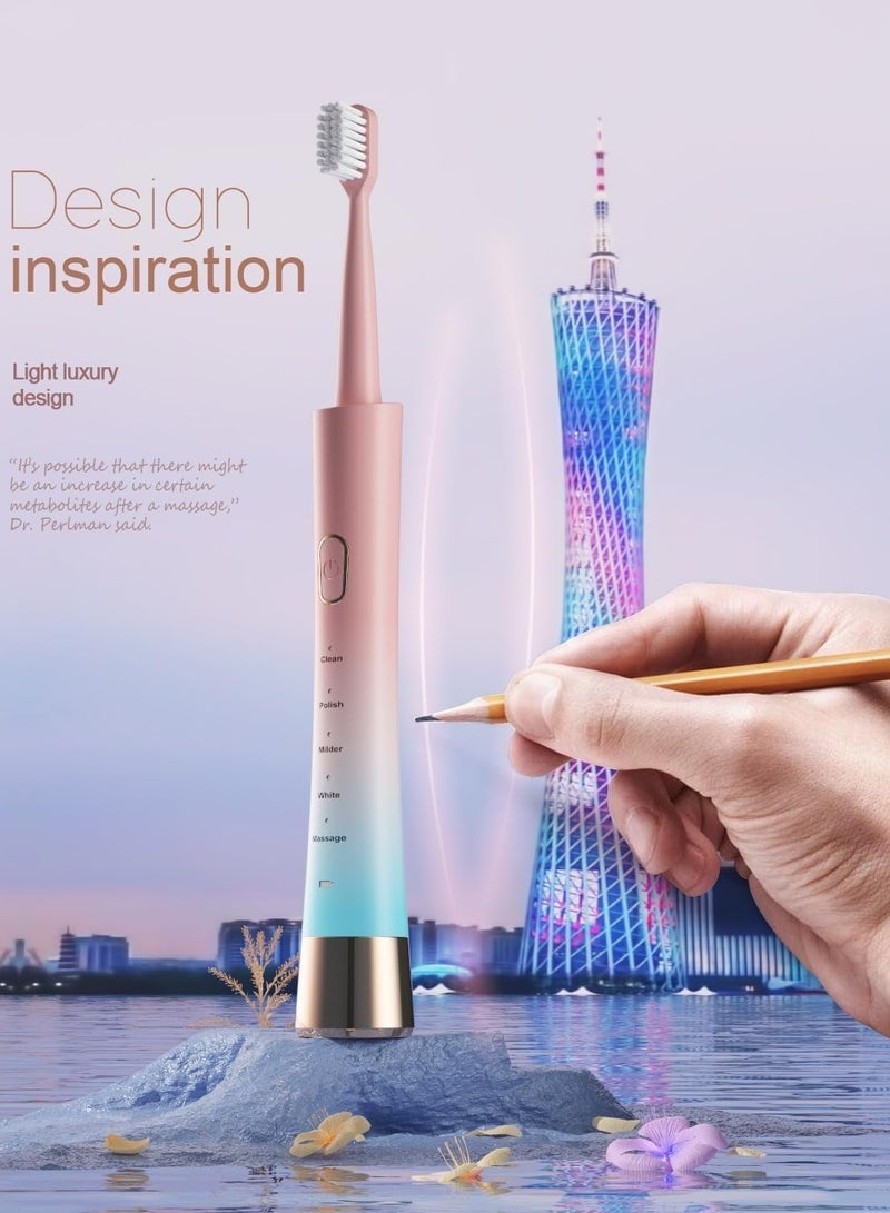 general Upgrade Sonic Electric Toothbrush for Adults, 8 Replacement Brush Heads, Rechargeable Electric Toothbrush with 2-Minutes Timer IPX7 Water-Proof, for Indoor and Outdoor - Image 4