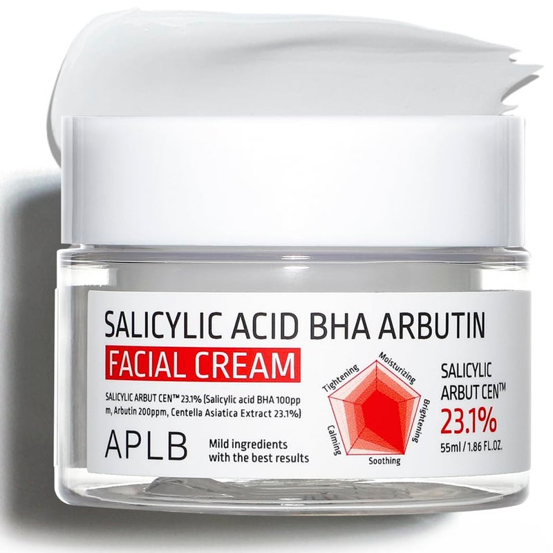 كريم الوجه بحمض الساليسيليك BHA أربيون | SALICYLIC ARBUT CEN™ 23.1% 1.86 FL.OZ/العناية بالبشرة الكورية، ترطيب عميق، العناية بحب الشباب والمسام، تنشيط لطيف وتحسين نسيج البشرة