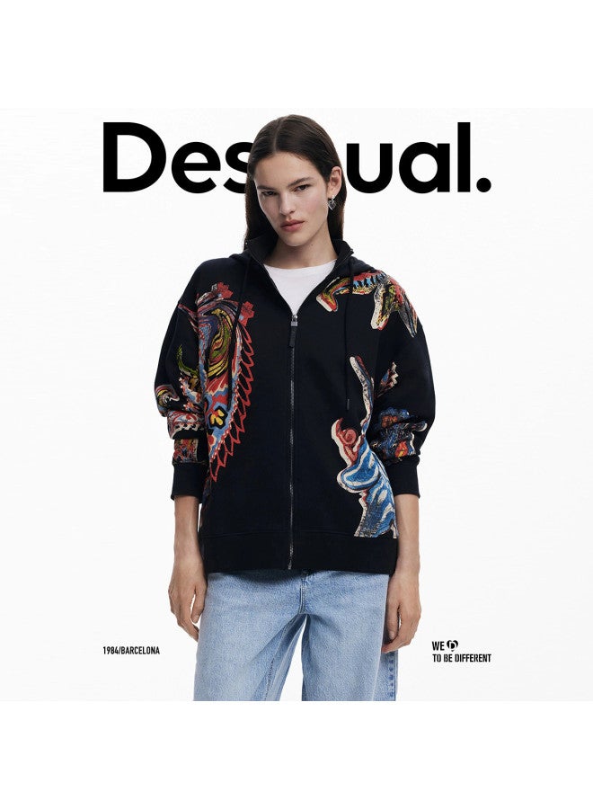 DESIGUAL مجموعة جديدة ربيع/صيف 2025 جاكيت قطن مطبوع رقمي للنساء - Image 2