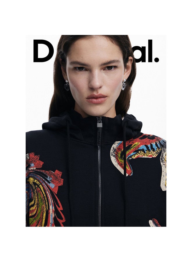 DESIGUAL مجموعة جديدة ربيع/صيف 2025 جاكيت قطن مطبوع رقمي للنساء - Image 5