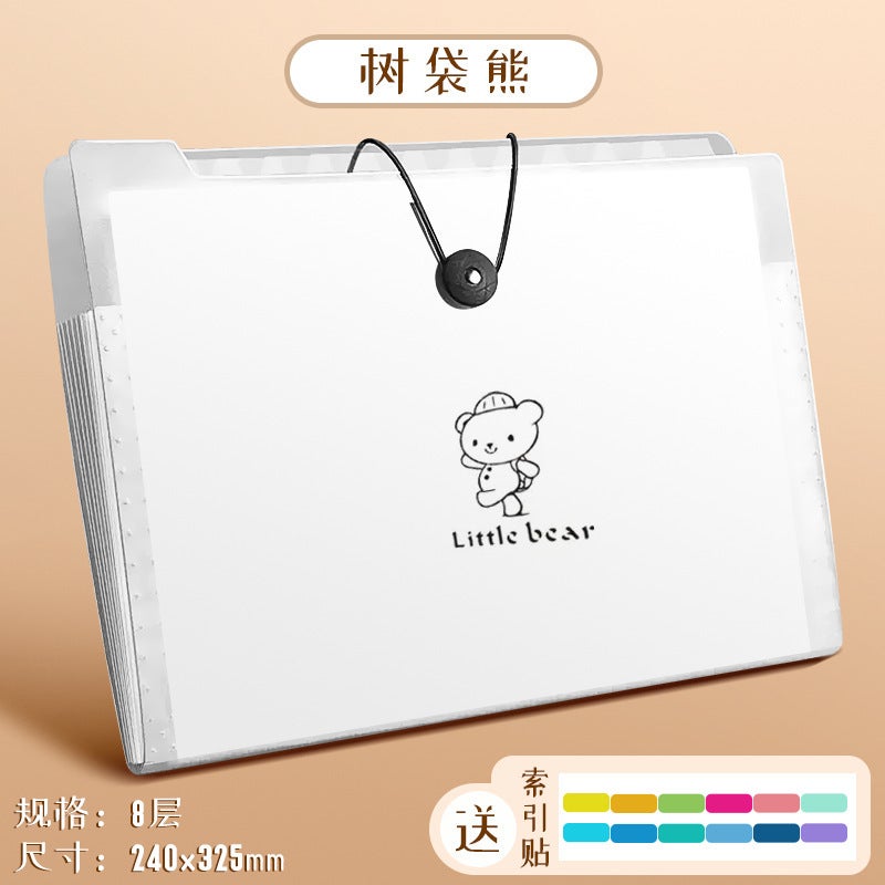 A4 Folder Student Multi-Layer Insert Paper Sorting Artifact Junior High School Student Classification Paper Clip Organ Bag - Image 1