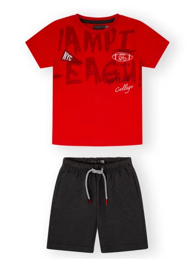 CANADA HOUSE Soft and Comfortable 100% Cotton Comfortable Summer Set T-Shirt and Shorts For Boys
