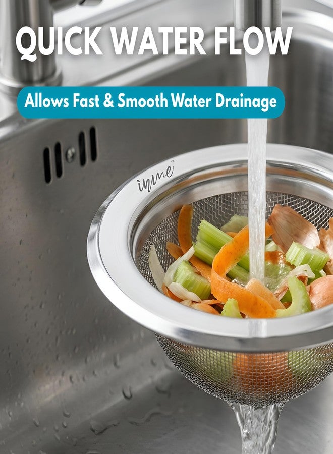 Inme Kitchen Sink Strainer Drainer, Stainless Steel Sink Jali Drain Filter Hole Cover Wash Basin Waste Collector Deep Net Basket - Heavy-Duty Mesh & Build, Rust Proof - 4 inch Diameter (Pack of 1) - Image 4
