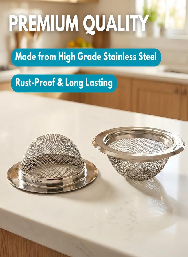 Inme Kitchen Sink Strainer Drainer, Stainless Steel Sink Jali Drain Filter Hole Cover Wash Basin Waste Collector Deep Net Basket - Heavy-Duty Mesh & Build, Rust Proof - 4 inch Diameter (Pack of 1) - Image 2