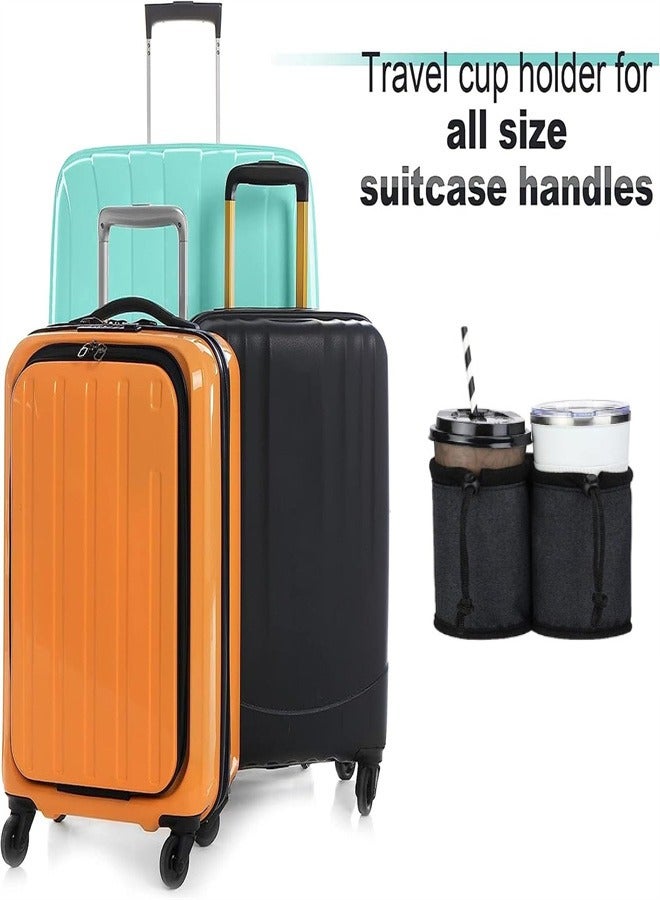 Luggage Cup Holder, Luggage Travel Cup Holder Luggage Drink Holder Gathering Two Coffee Mugs for Rolling Suitcase Small Travel Bag Cup Bag  - Image 5