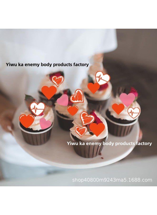 Love Valentine's Day Glutinous Rice Paper Than Heart Valentine's Day Cake Stickers Wafer Paper Printing Cold Plate Placement-Color:Four Color Printing-Specifications:40 Pink Butterflies/box - Image 4