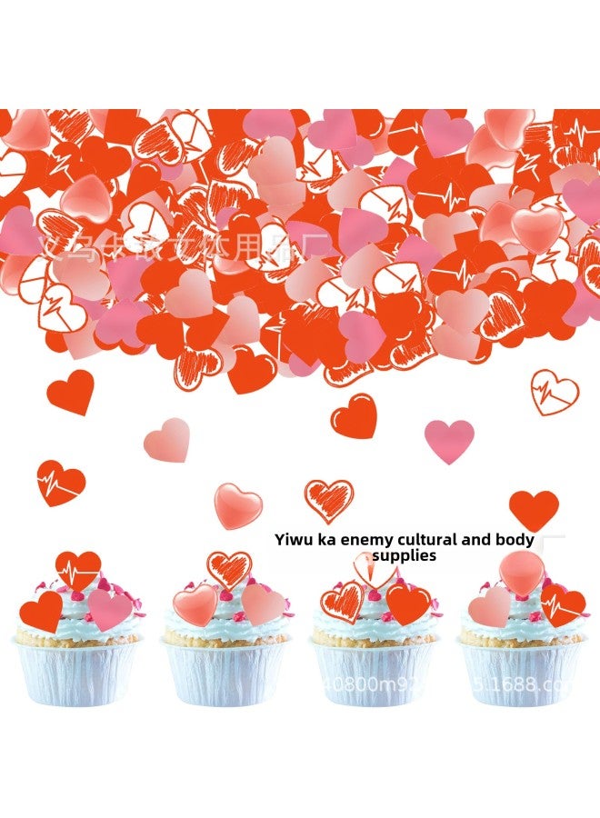 Love Valentine's Day Glutinous Rice Paper Than Heart Valentine's Day Cake Stickers Wafer Paper Printing Cold Plate Placement-Color:Four Color Printing-Specifications:40 Pink Butterflies/box - Image 2