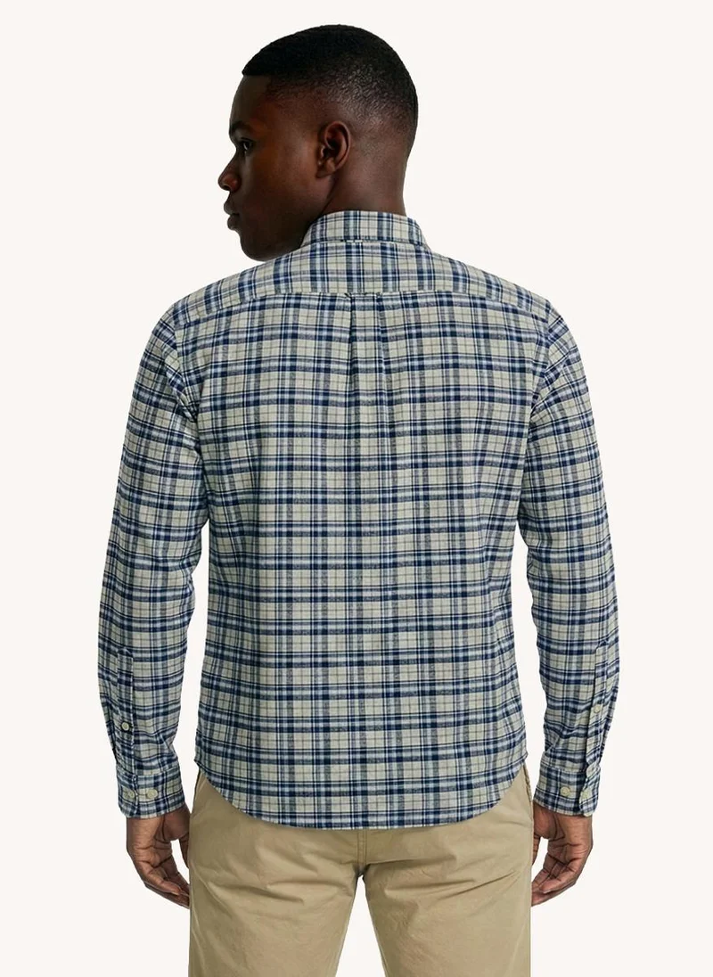 نوتيكا Men Regular Fit Long Sleeve Dyed Shirt for Everyday Casual Wear-Blue