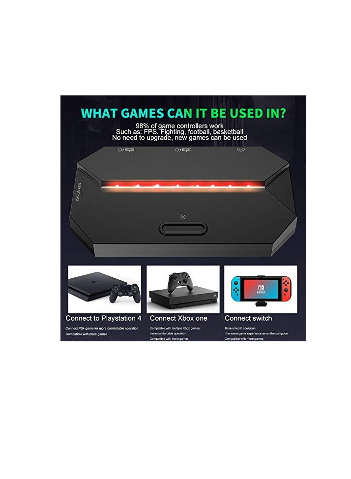 Excefore G6L RGB Backlit Gaming Controller Converter, TYPE-C USB Keyboard and Mouse LED Adapter for PS4, PS3, Xbox One, Xbox 360, Nintendo Switch (Black)  - Image 3