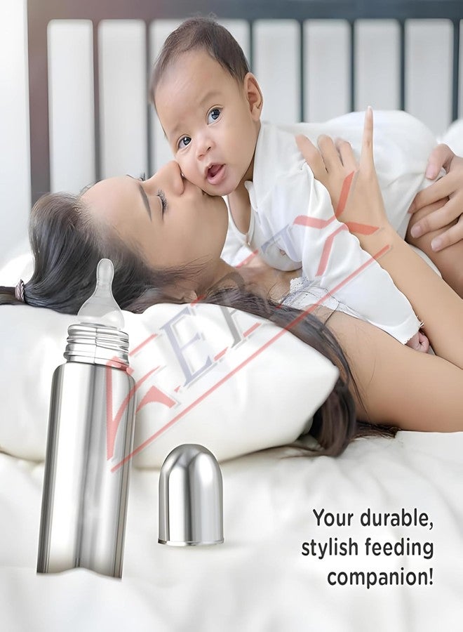 AEREX Stainless Steel Baby Feeding Bottle for Milk | Baby Feeding Milk Bottle | Feeding Bottle for Babies, Infants & Toddlers | Milk Drinking Bottle | Ideal for Newborns (240 Ml) - Image 5