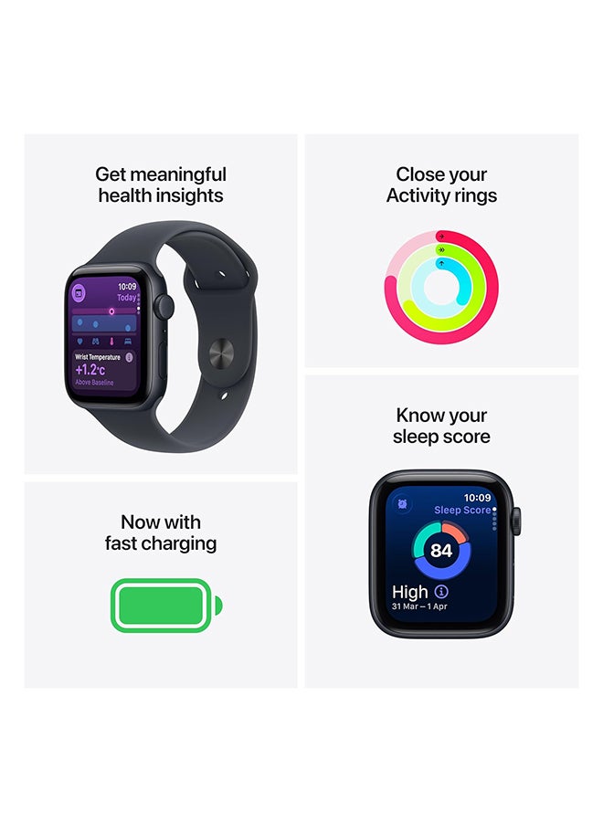 Apple Watch SE 3 GPS + Cellular 40mm (International Version) Midnight Aluminium Case With Midnight Sport Band - S/M - Image 4